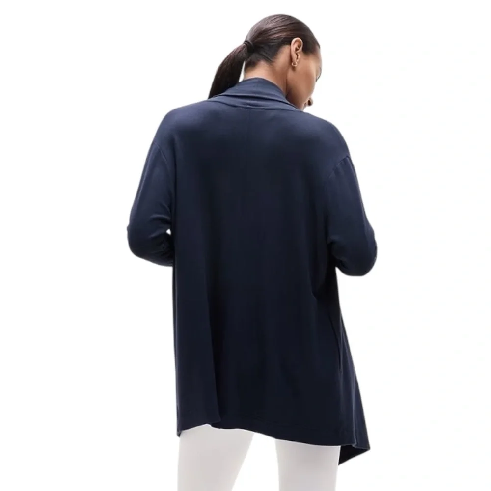 ATHLETA Navy Blue Cardigan Pranayama Restore Wrap Soft Sweater 1X Casual Walking